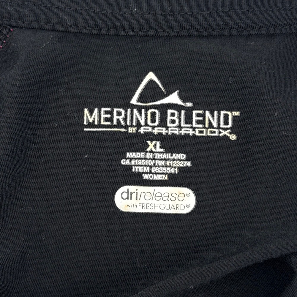 Paradox Merino Blend Quarter Zip Long Sleeve Thumbhole Shirt Base Layer XL Black - Picture 6 of 9